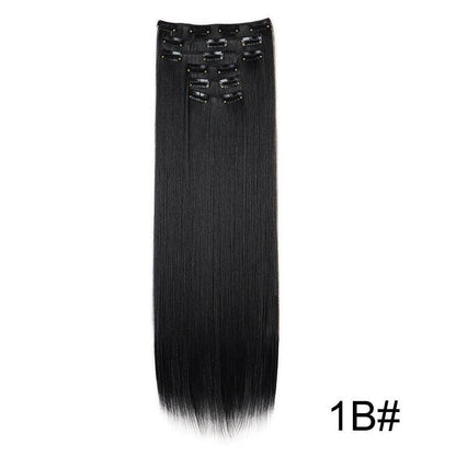 Durable Long Straight Wig Extensions Set - 6-Piece Human Hair Collection - Buy Center