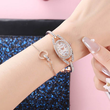 Buy Center Female Student Oval Diamond Watch - Rose Gold & Silver Styles - Buy Center