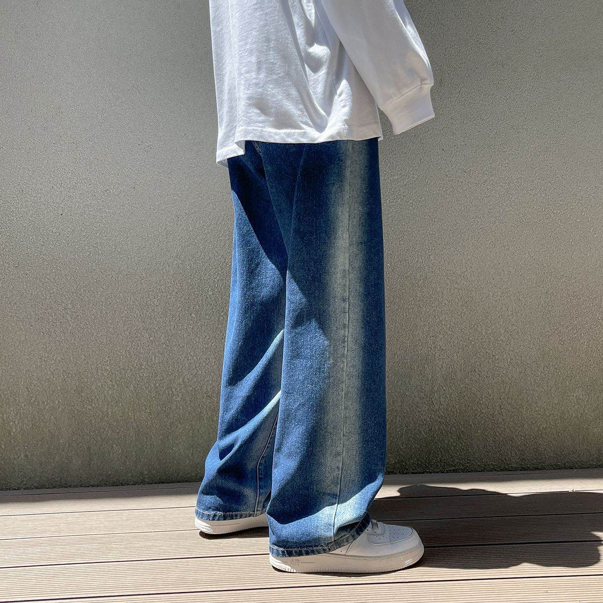 High-End Slimming Straight Jeans for Men - Premium Style in Blue & Black - Buy Center