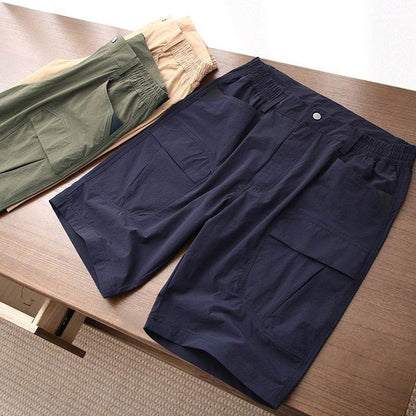 Summer Men's Cargo Shorts - Multi-Pocket Style in Navy, Khaki, Army Green - Buy Center
