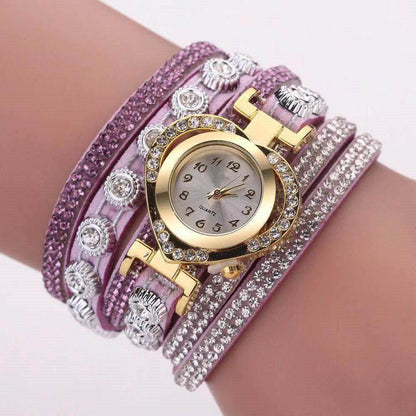 Buy Center Heart Shape Bracelet Watch - Multi-Color Diamond Dial for Women - Buy Center