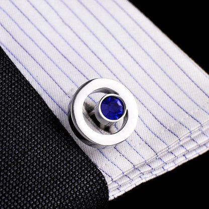 Men's Zircon Crystal Cufflinks - Elegant Fashion Accessory for Formal Wear - Buy Center