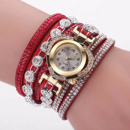Buy Center Heart Shape Bracelet Watch - Multi-Color Diamond Dial for Women - Buy Center