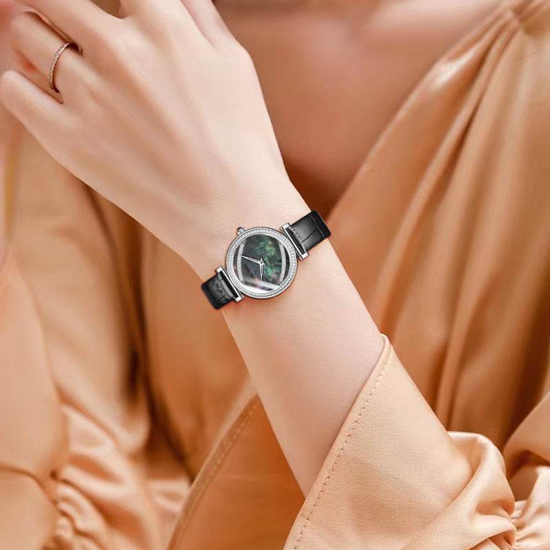 Buycenter Women's Waterproof Belt Watch - Feather Dial & Quartz Movement - Buy Center