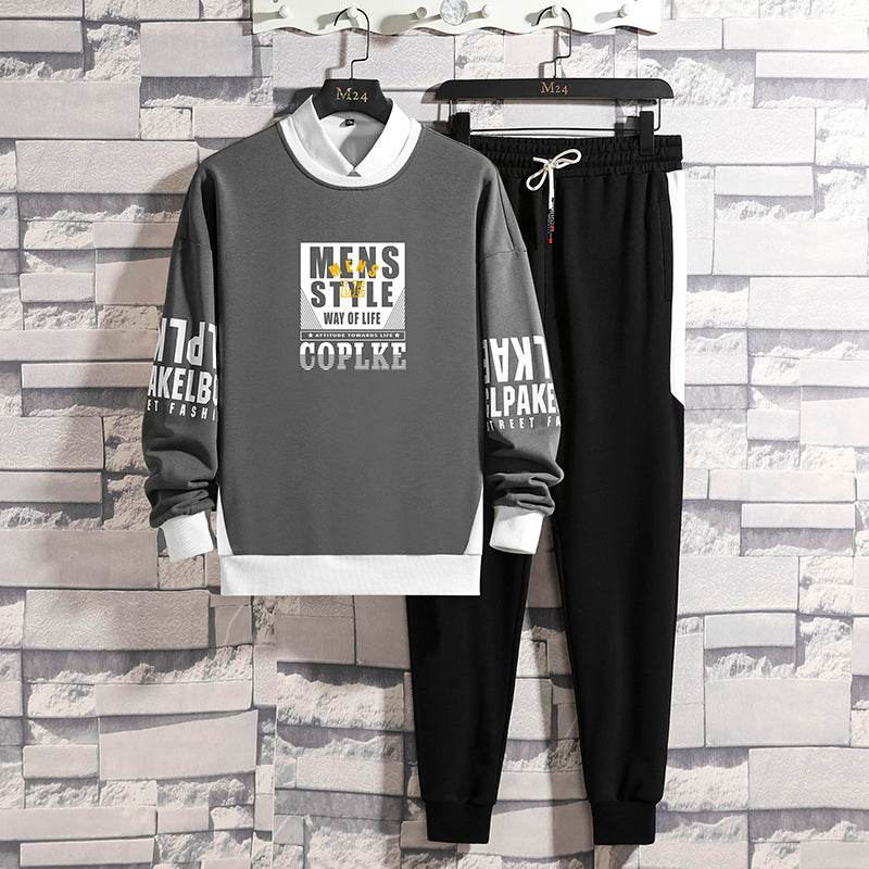 Men's Casual Sports Pajama Set - Long Sleeve Pants Sweater in M-4XL - Buy Center