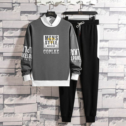 Men's Casual Sports Pajama Set - Long Sleeve Pants Sweater in M-4XL - Buy Center