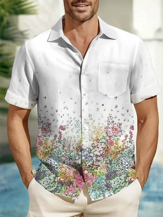 Stylish Men's Printed Shirt - Loose Fit & Casual Short Sleeve Top - Buy Center