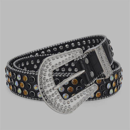 Men Women Alloy Punk Rock Rivet Belt - Stylish & Durable Fashion Accessory - Buy Center