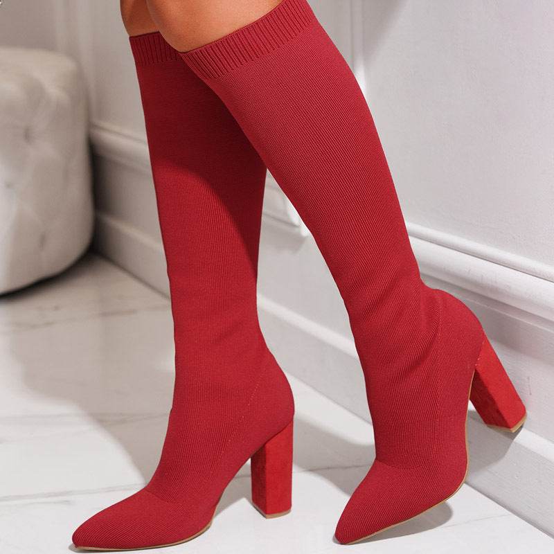 Buycenter Thigh High Heeled Boots for Women - Solid Color, Super High Heel - Buy Center