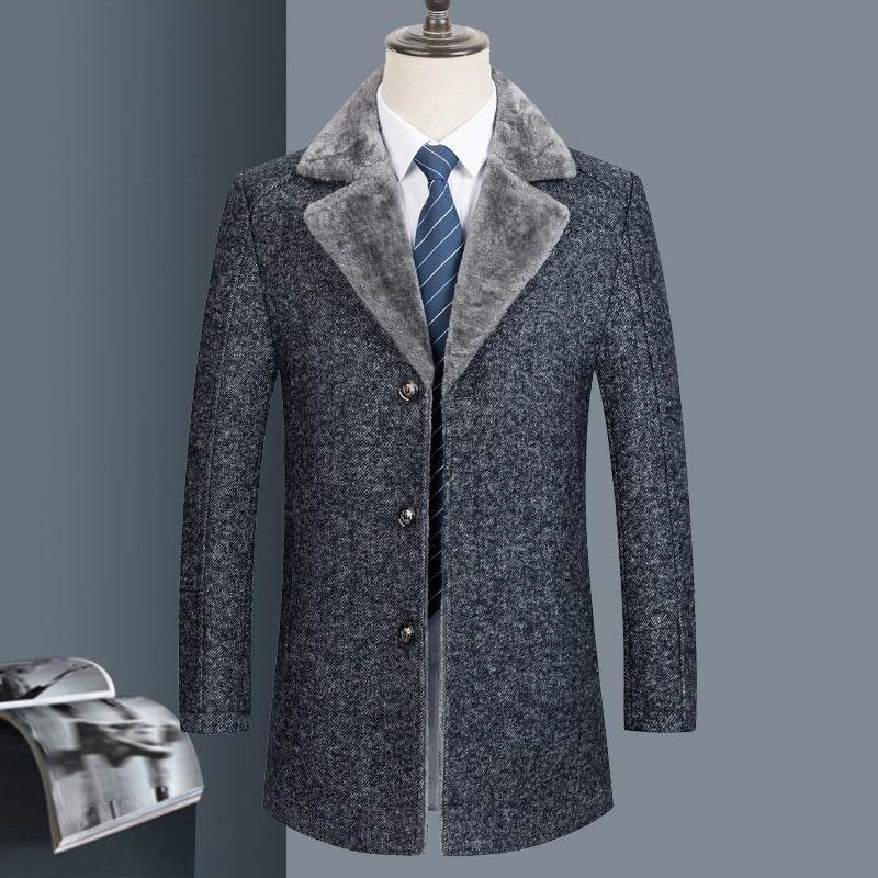 Men's Woolen Coat - Stylish Lapel Design for Autumn & Winter Warmth - Buy Center