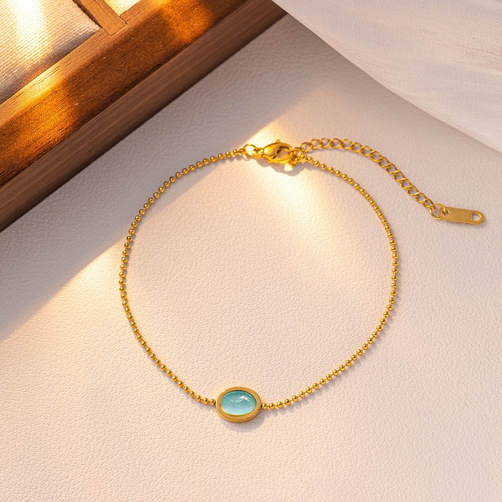 Luxury Titanium Steel Anklet - Non-Fading Gold Flower Design for Women - Buy Center