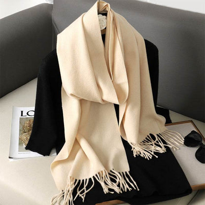 Solid Color Cashmere-like Scarf for Women - Warm, Quick-Drying Shawl - Buy Center