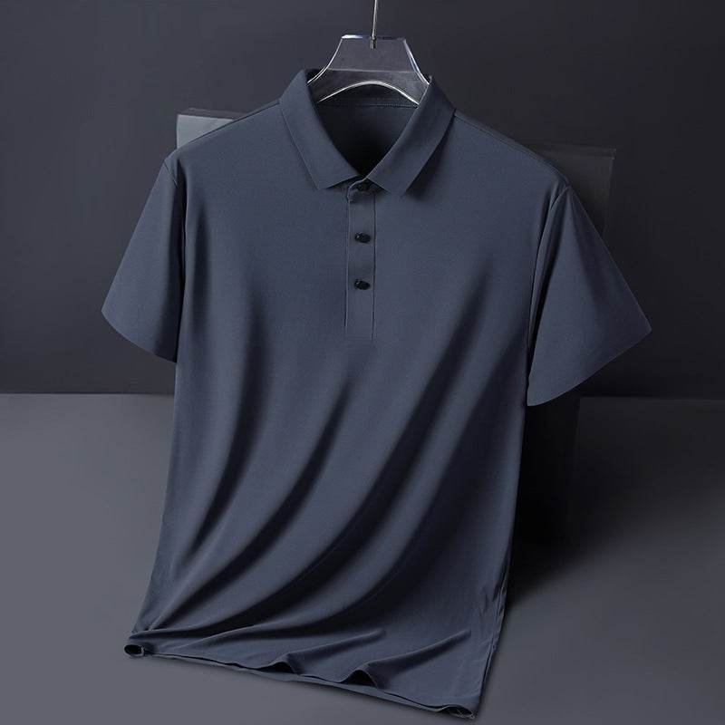 Buycenter Men's Ice Silk T-shirt - Thin, Solid Colors for Summer Wear - Buy Center