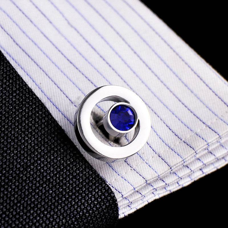 Men's Zircon Crystal Cufflinks - Elegant Fashion Accessory for Formal Wear - Buy Center