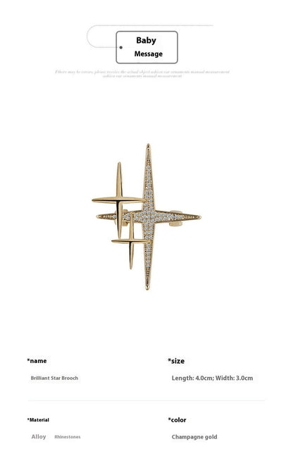 Buycenter XINGX Personalized Brooch - Creative Star Design in Gold & Silver - Buy Center
