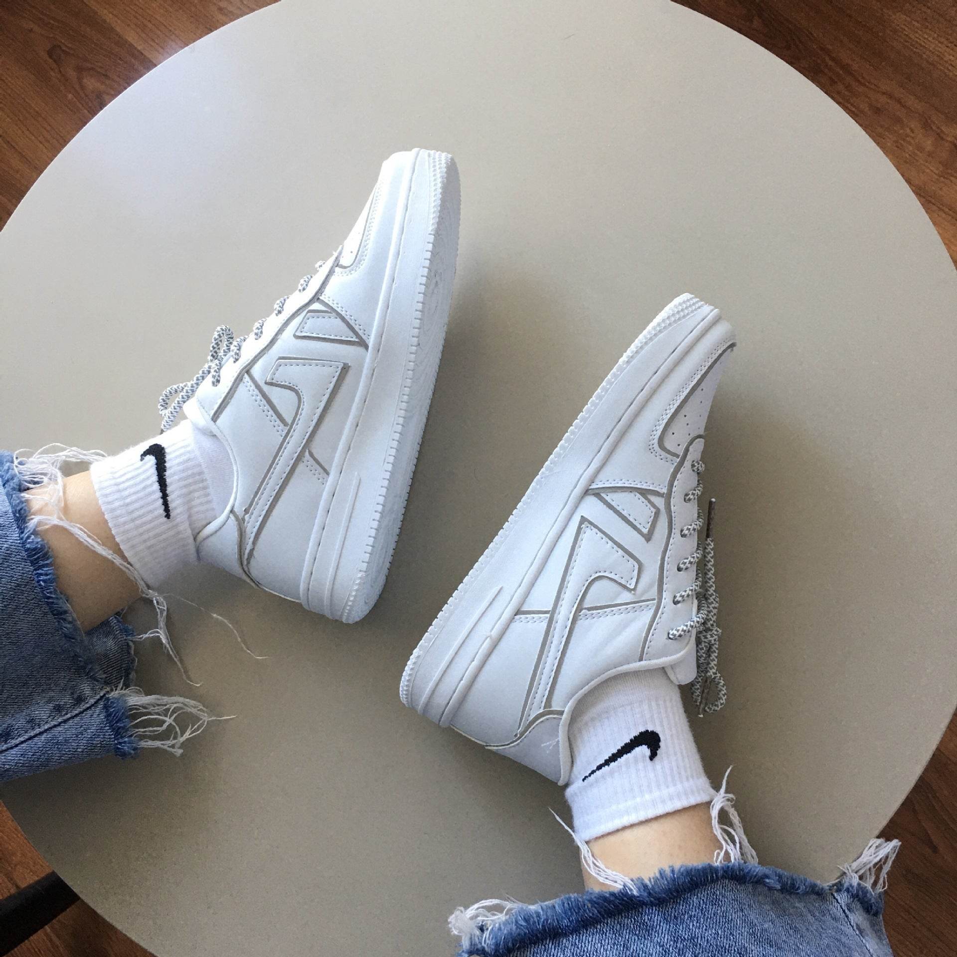 Reflective White Sneakers for Men & Women - Stylish Vulcanize Shoes 2025 - Buy Center