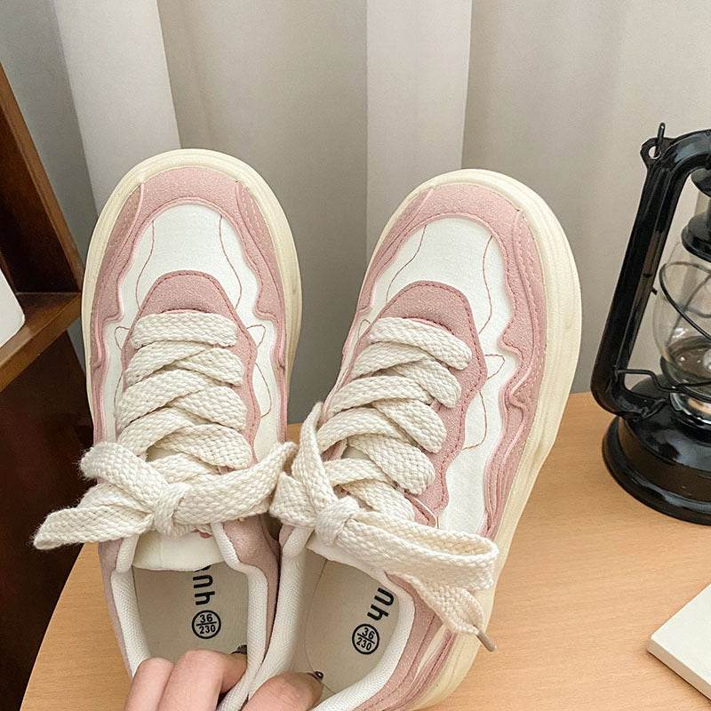 Girl’s Casual Platform Sneakers - Chic Mid-Top Vulcanize Shoes for All Seasons - Buy Center