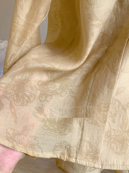 Buycenter Women's Tencel Shirt Suit - Long Sleeve Chinese Style Jumpsuit - Buy Center