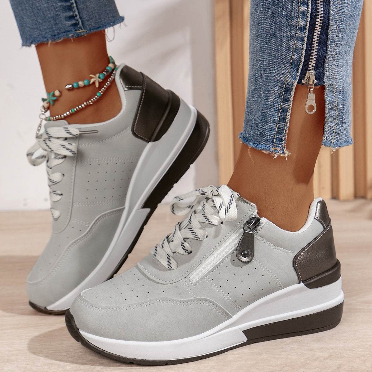 Casual Plus Size Sneakers for Women - Stylish Low Top All-Matching Shoes - Buy Center