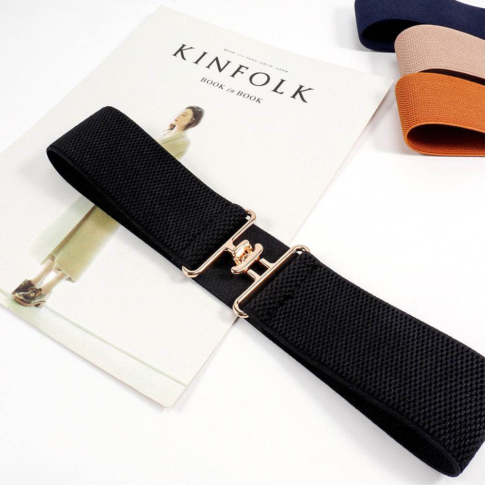Women's Elastic Belt with Simple Buckle - Stylish & Adjustable for Any Outfit - Buy Center