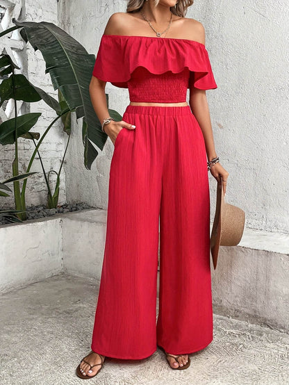 Elegant Two-Piece Set - 100% Polyester for Spring/Summer Style - Buy Center