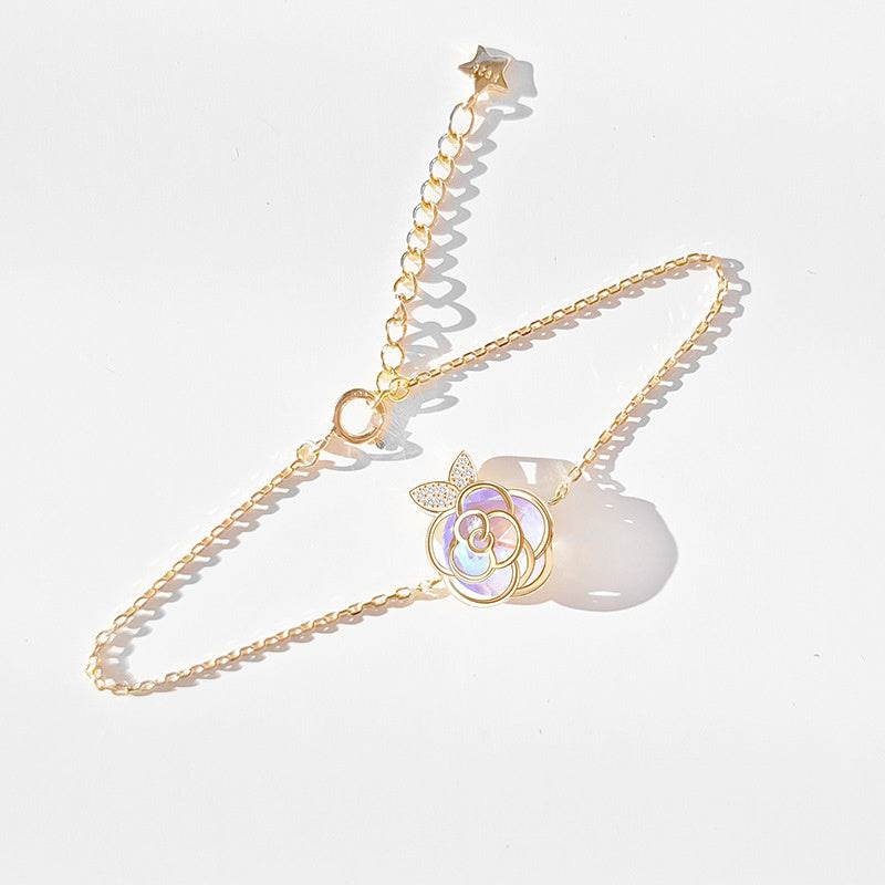 Camellia Flower Necklace & Bracelet Set - Elegant Bridal Jewelry 2025 - Buy Center