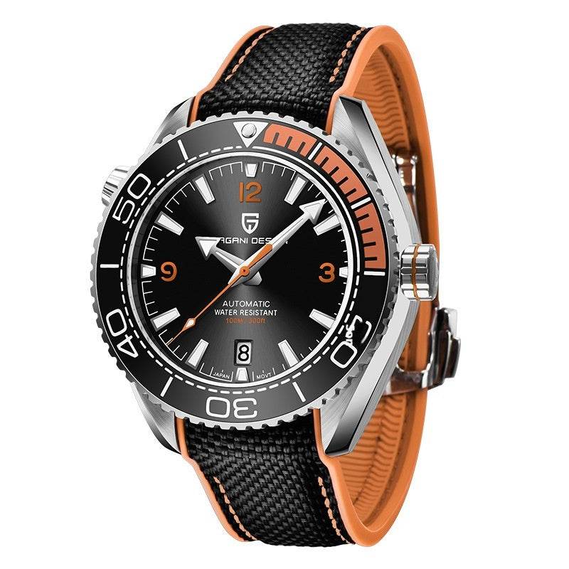 Stylish Men's Mechanical Watch - Rotatable Bezel & Luminous Hands - Buy Center