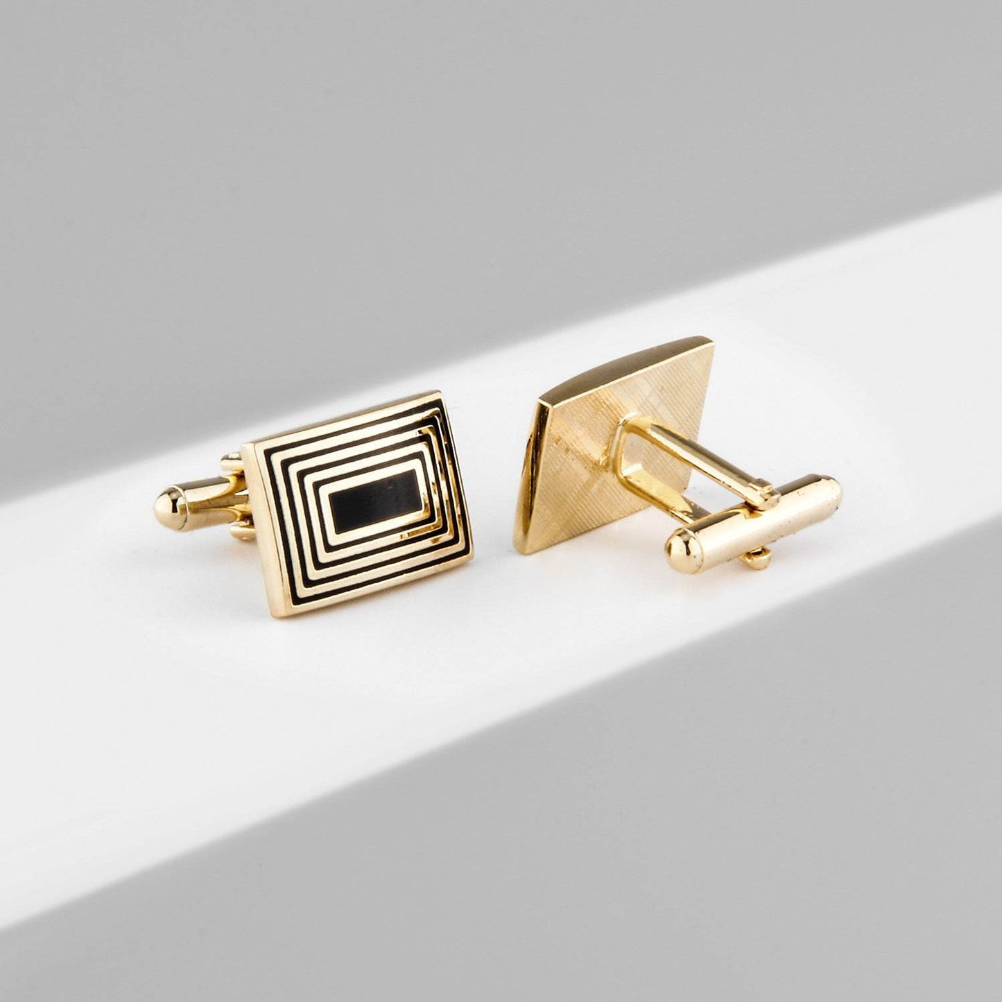 French Fashion Enamel Gold Plated Cufflinks - Stylish Copper Accessory - Buy Center
