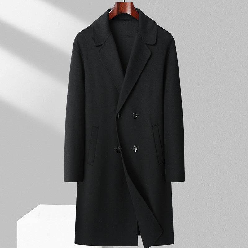 Men's Mid-Length Woolen Coat - Casual Double-Sided Winter Outerwear - Buy Center