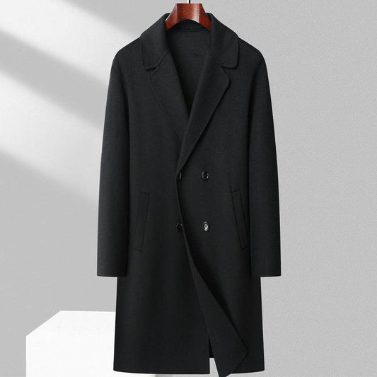 Men's Mid-Length Woolen Coat - Casual Double-Sided Winter Outerwear - Buy Center