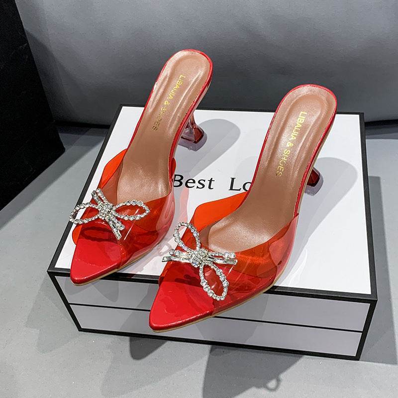 Buycenter Plus Size Red High Heels - Elegant Big Bow Wedding Shoes - Buy Center