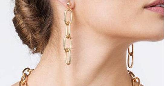 Simple Thick Chain Necklace for Women - Retro Adjustable Style & Earrings - Buy Center