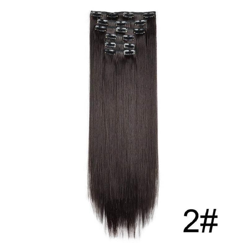 Durable Long Straight Wig Extensions Set - 6-Piece Human Hair Collection - Buy Center