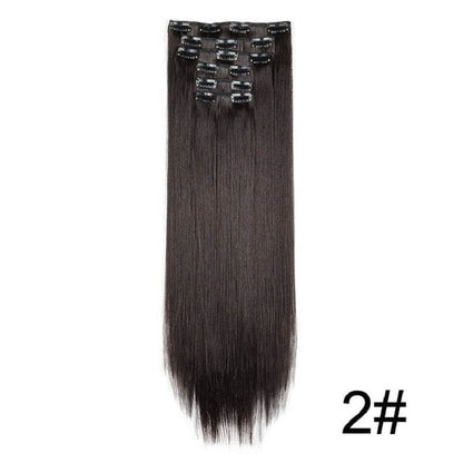 Durable Long Straight Wig Extensions Set - 6-Piece Human Hair Collection - Buy Center