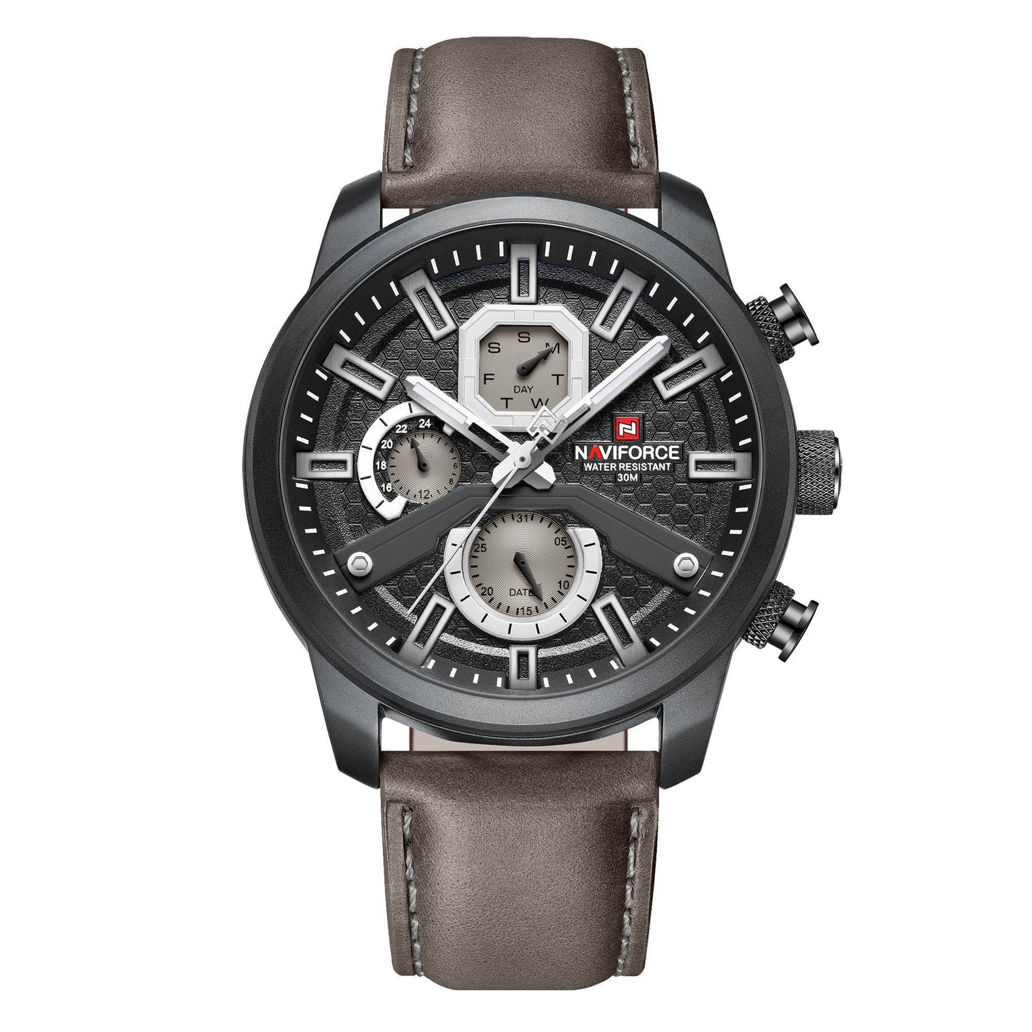 Men's Luminous Waterproof Watch - Stylish Leather Band, Large Dial - Buy Center