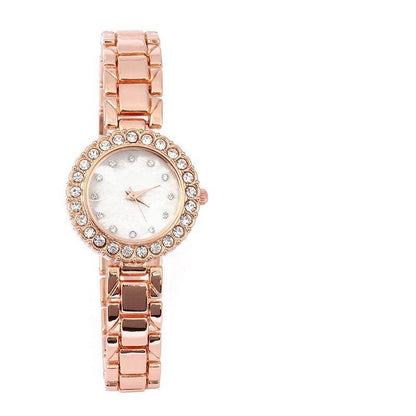 Buy Center Women's Diamond Quartz Watch - Elegant Rose Gold & Silver - Buy Center
