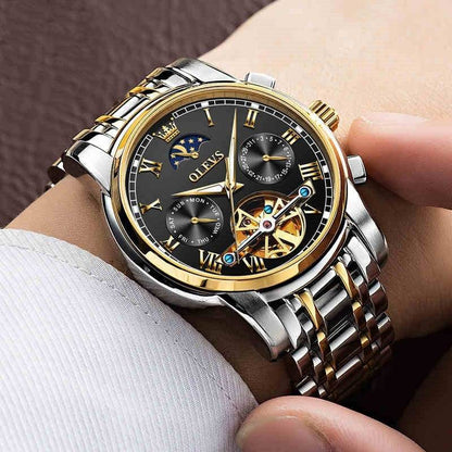 Men's Waterproof Mechanical Watch - Full-Automatic Stainless Steel Design - Buy Center