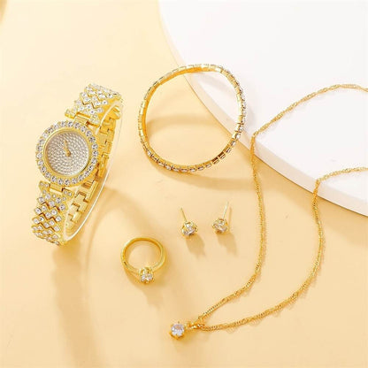 Buy Center 5-Piece Jewelry Set - Elegant Bracelet, Necklace & Watch - Buy Center