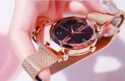 Buy Center Starry Sky Women's Watch - Diamond Quartz with Magnet Mesh - Buy Center