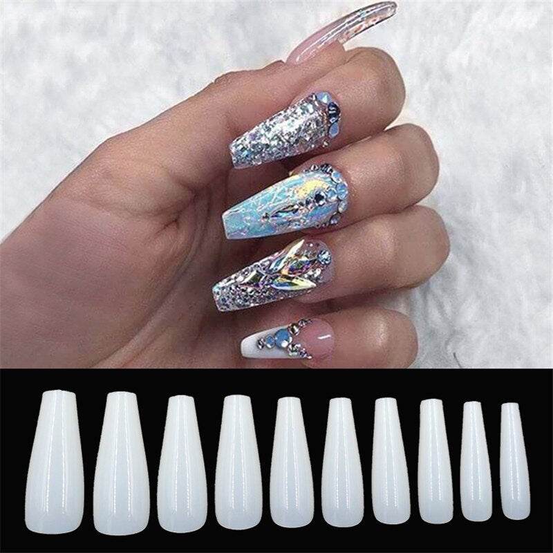500 Transparent Ballet Fake Nails - High-Quality Acrylic for Nail Art - Buy Center