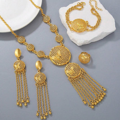 Fashionable Butterfly Wedding Jewelry Set - Necklace, Earrings, Bracelet - Buy Center