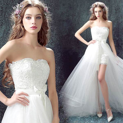Sexy Mermaid Lace Wedding Dress - Detachable Skirt & Short Design - Buy Center