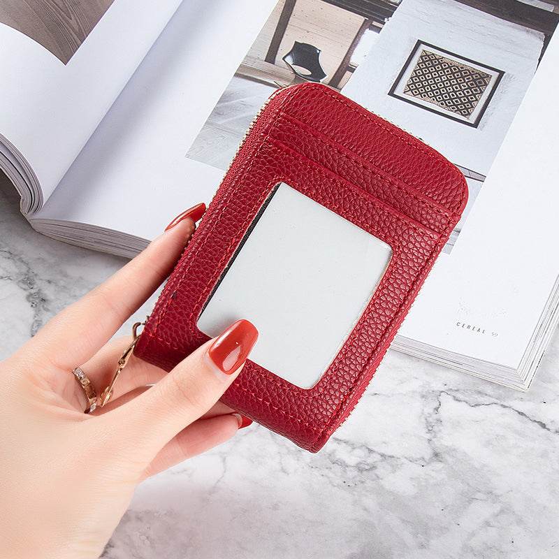 Women's Anti-Degaussing Mini Card Holder - Stylish PU Leather Wallet - Buy Center