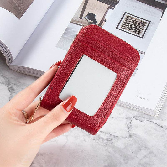 Women's Anti-Degaussing Mini Card Holder - Stylish PU Leather Wallet - Buy Center