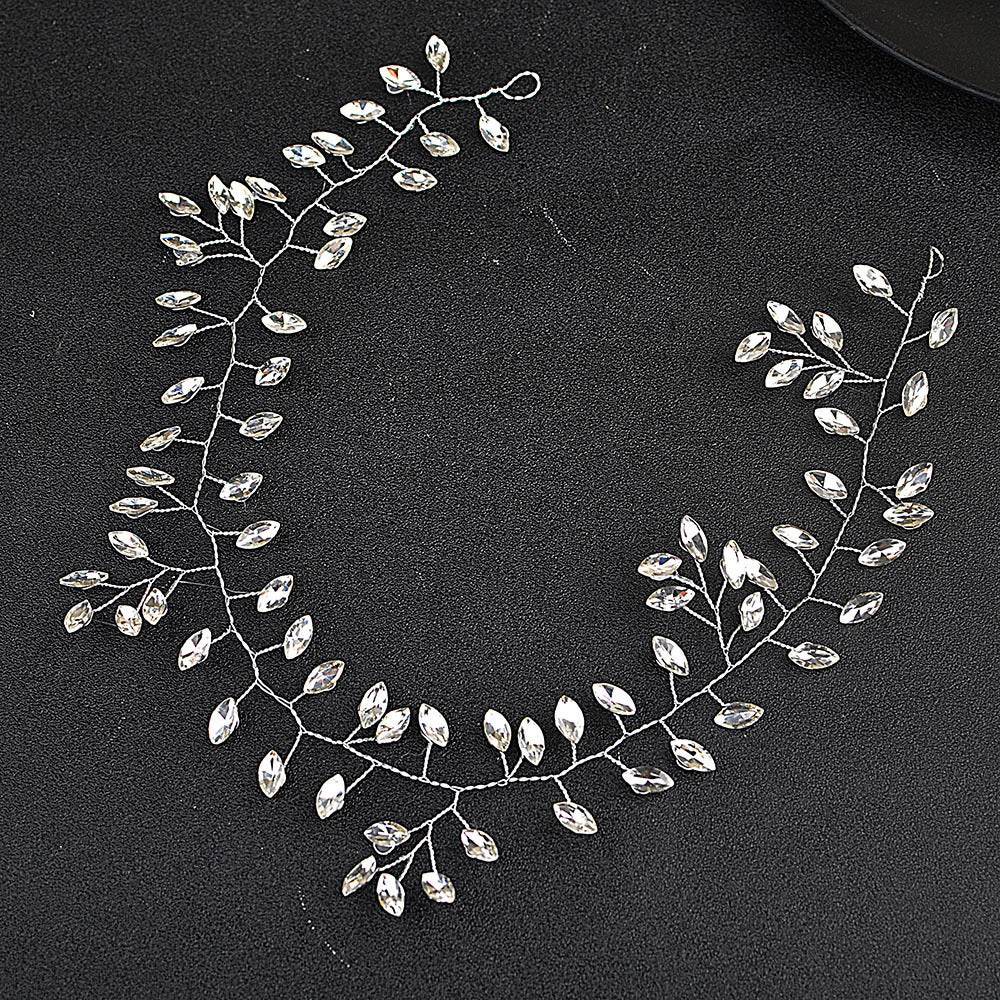 Horse Eye Silver Flexible Chain Headband - Elegant Wedding Hair Jewelry - Buy Center