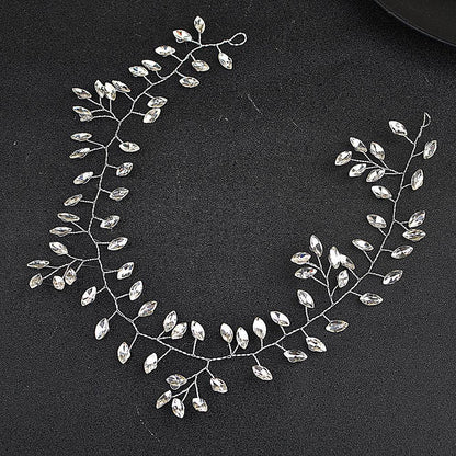Horse Eye Silver Flexible Chain Headband - Elegant Wedding Hair Jewelry - Buy Center