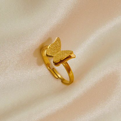 Stainless Steel Jewelry Set - Necklace, Earrings & Ring Trio in Butterfly Design - Buy Center