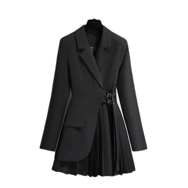 Graceful Khaki Suit Jacket & Black Pants Set - Trendy Women’s Fashion - Buy Center