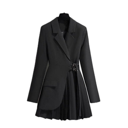 Graceful Khaki Suit Jacket & Black Pants Set - Trendy Women’s Fashion - Buy Center