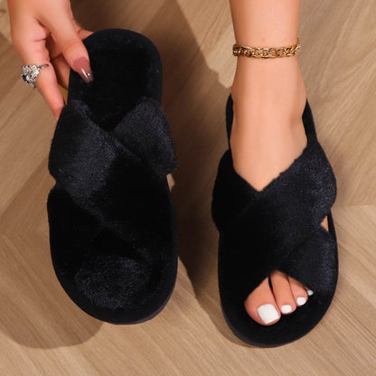 Women's Non-Slip Slippers - Trendy Plush Home Footwear for Comfort - Buy Center